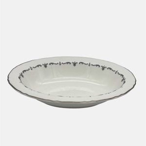 Royal Worcester Silver Chantilly Oval Vegetable Bowl Fine Bone China England